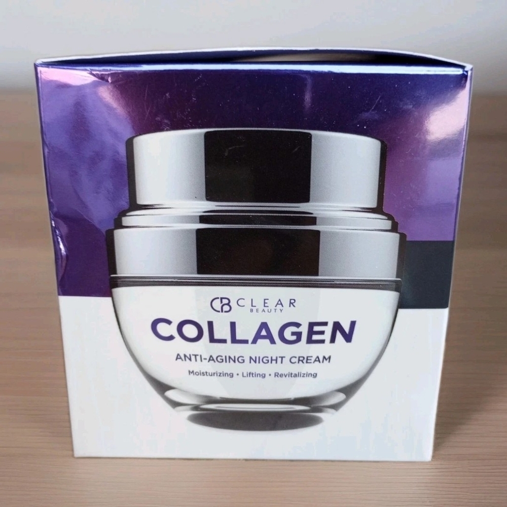 New In Box Clear Beauty Collagen Anti-aging Night Cream Moisturizer 1.69 Fl Oz